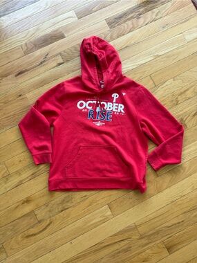 Red "October Rise" Phillies Pullover Hoodie